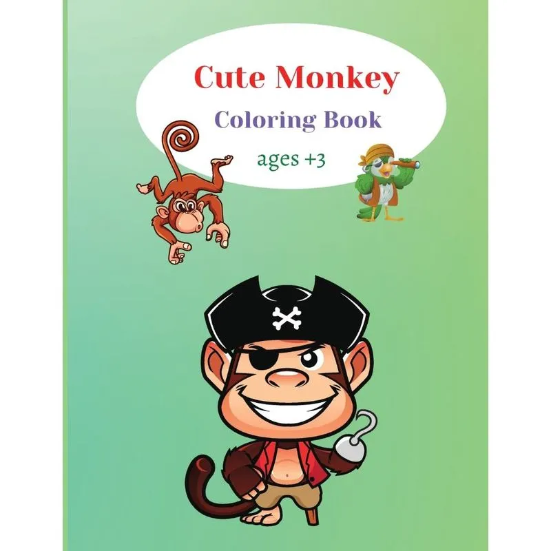 Cute Monkey Coloring Book