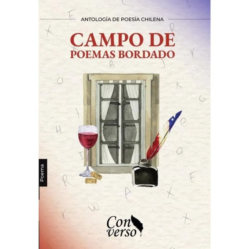 Campo de poemas bordado - Espanhol