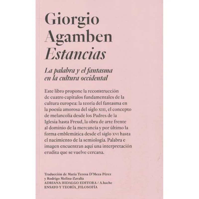 ESTANCIAS - Agamben, Giorgio ESTANCIAS