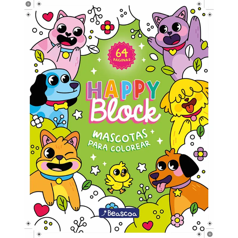 Libro Mascotas block para colorear