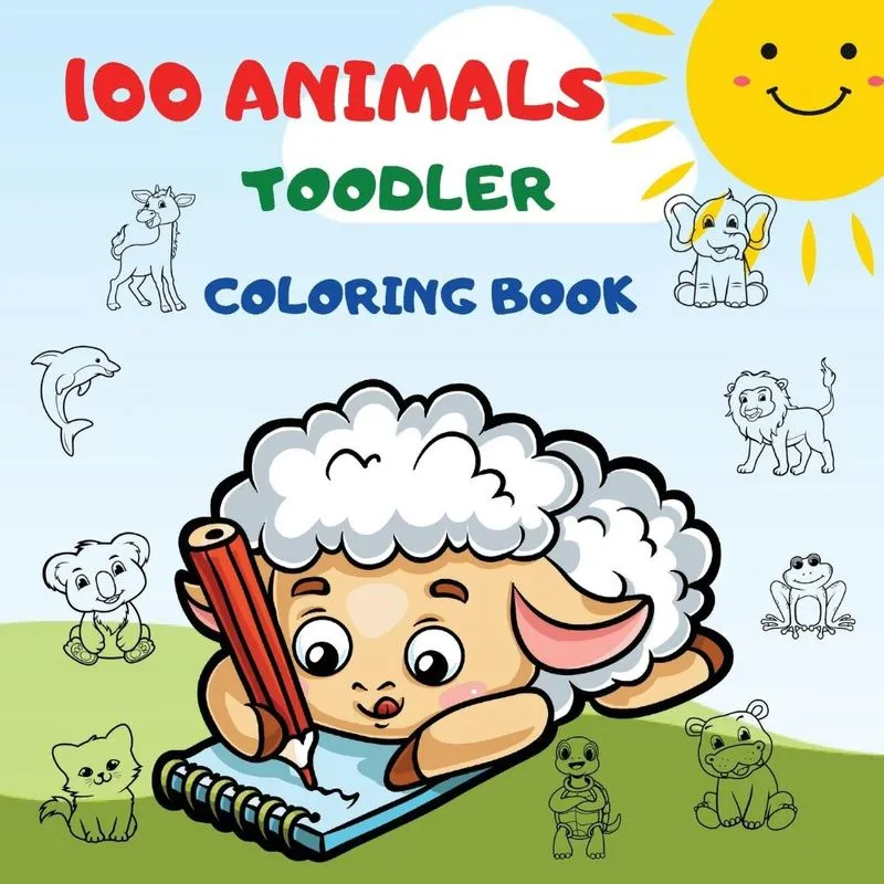 100 Animals Toddler Coloring Book