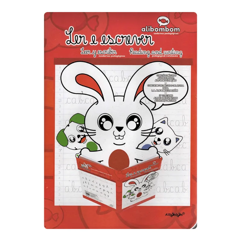 Caderno Costurado Capa Flexível 123X - 60 Folhas - Ler e Escrever - Alibombom