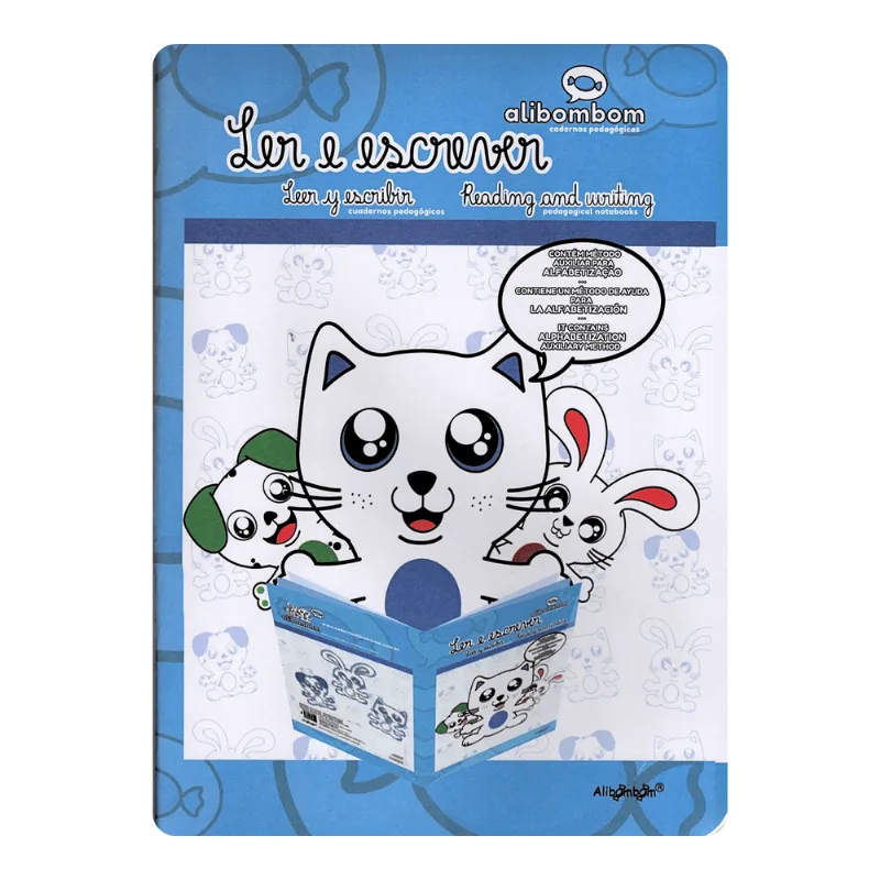 Caderno Costurado Capa Flexível Sem Pauta - 60 Folhas - Ler e Escrever - Alibombom