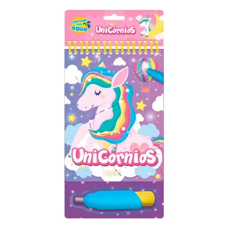 Livro Colorindo Com Água Unicornio Magic Kids 1 Unidade