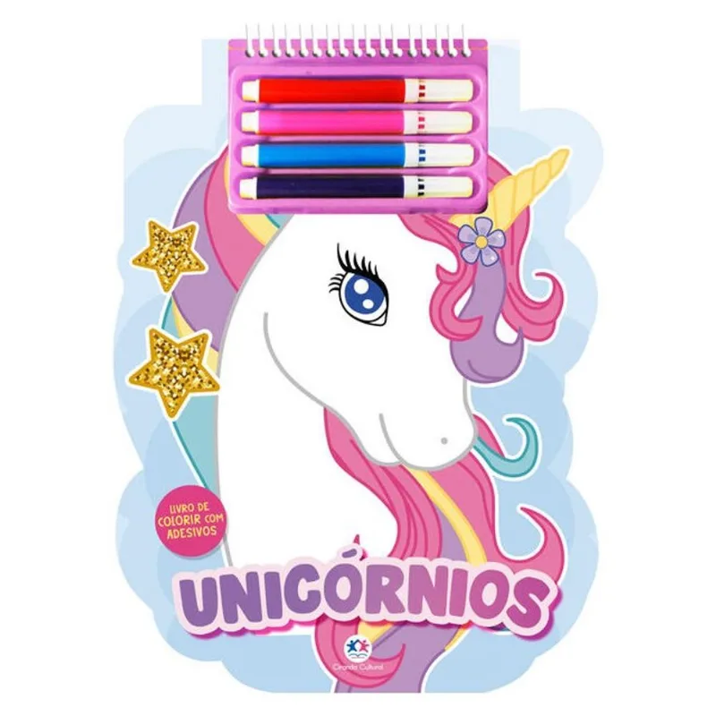 UNICÓRNIOS: LIVRO DE COLORIR COM ADESIVOS E CANETINHAS