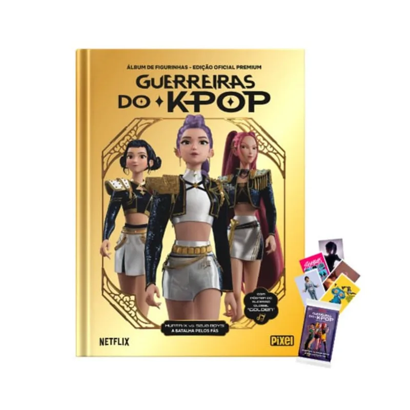 Kit Livro Ilustrado Guerreiras Do Kpop Álbum De Figurinhas - Edição Oficial Premium + 5 Envelopes