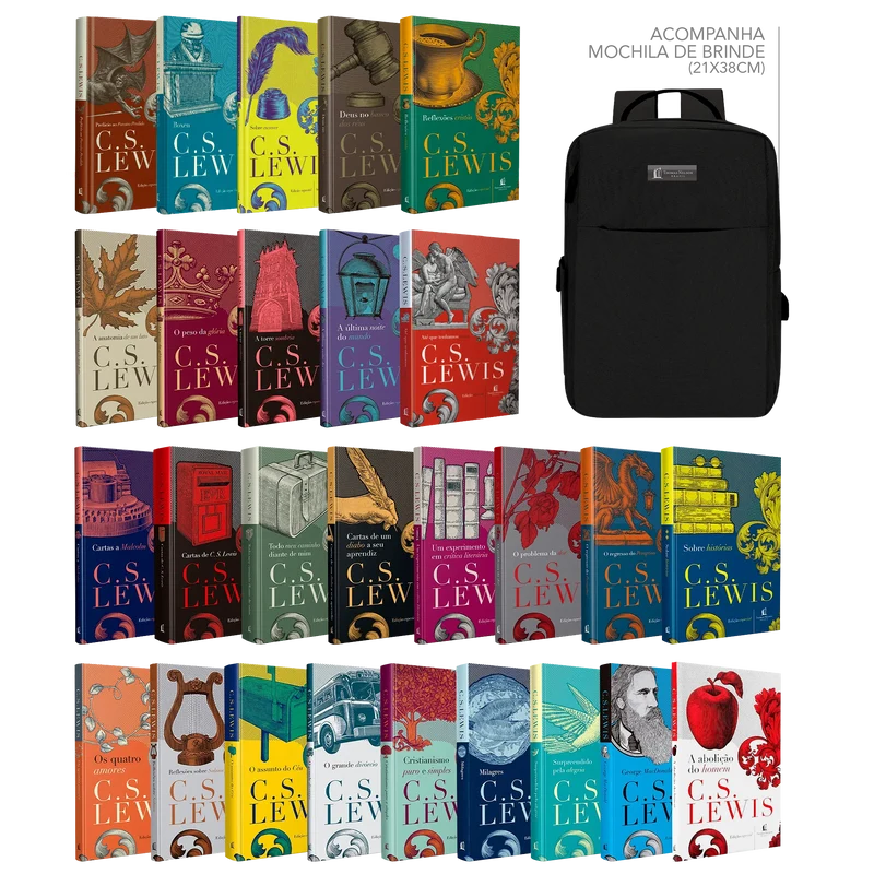 Coleção completa C.S. Lewis + Mochila Thomas Nelson Capa dura