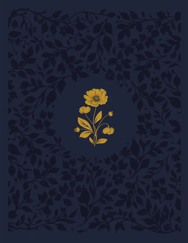 Bíblia ACF com Espaço para Anotações, Capa luxo azul com flores em baixo relevo, Leitura Perfeita E-book