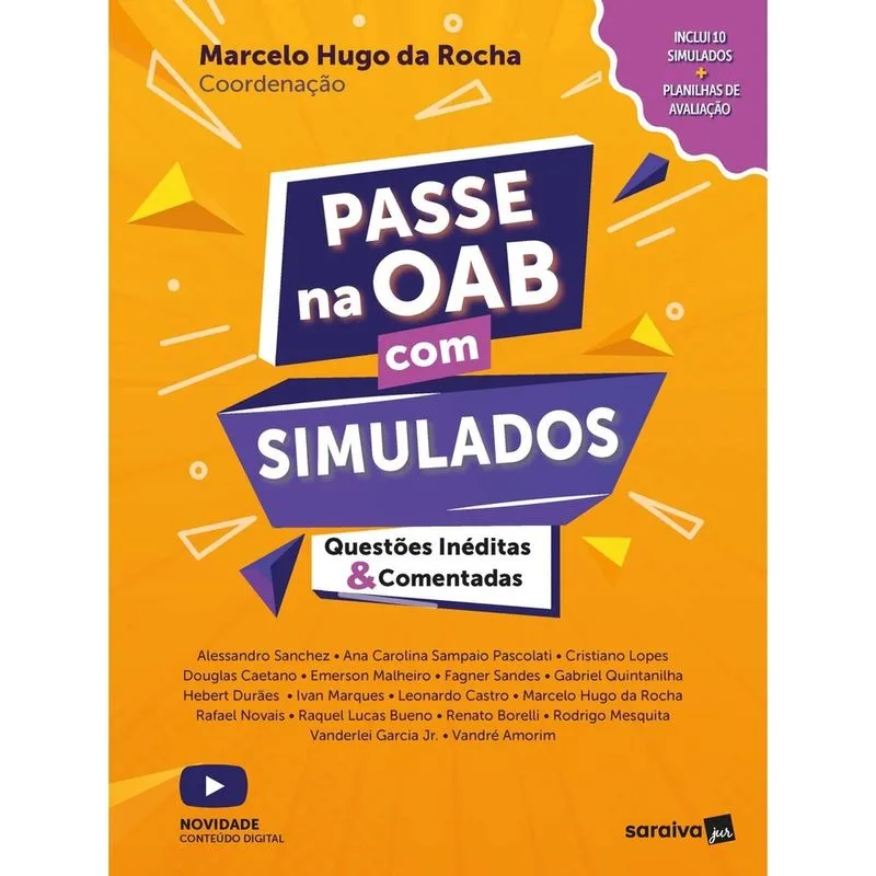 Livro - Passe na Oab com simulados - Questões Inéditas e Comentadas - 1ª edição 2022