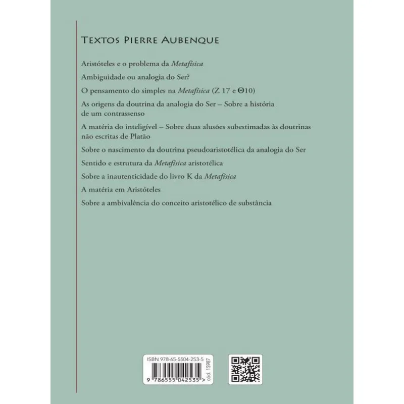 Em Torno Do Problema Do Ser Em Aristóteles