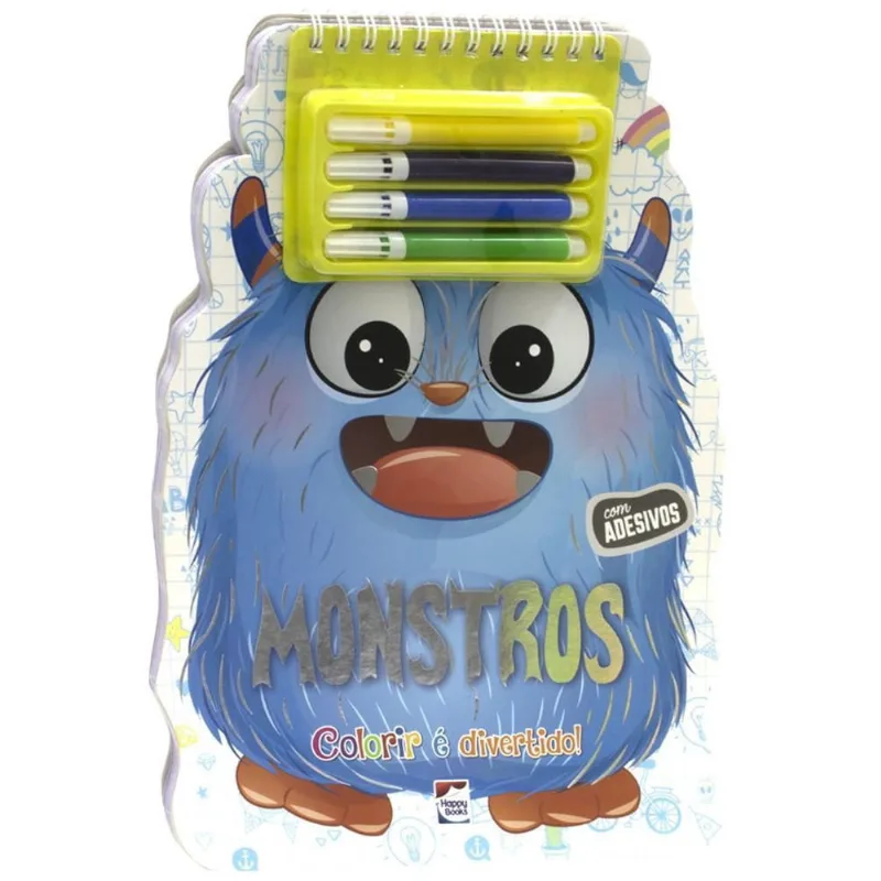 Colorir é Divertido - Com Adesivos - Monstros