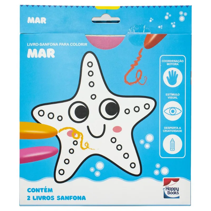 Livro-sanfona Para Colorir: Mar