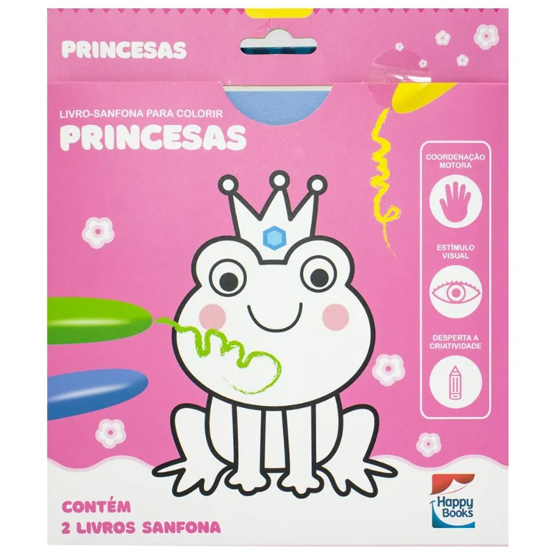 Livro-sanfona Para Colorir: Princesas