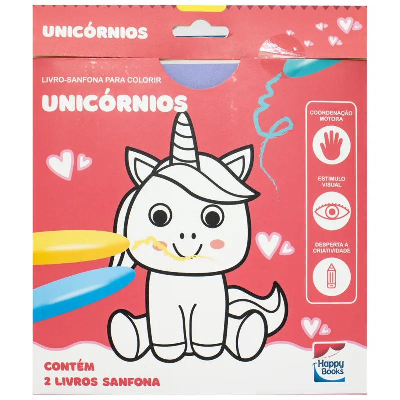 Livro-sanfona Para Colorir: Unicórnios