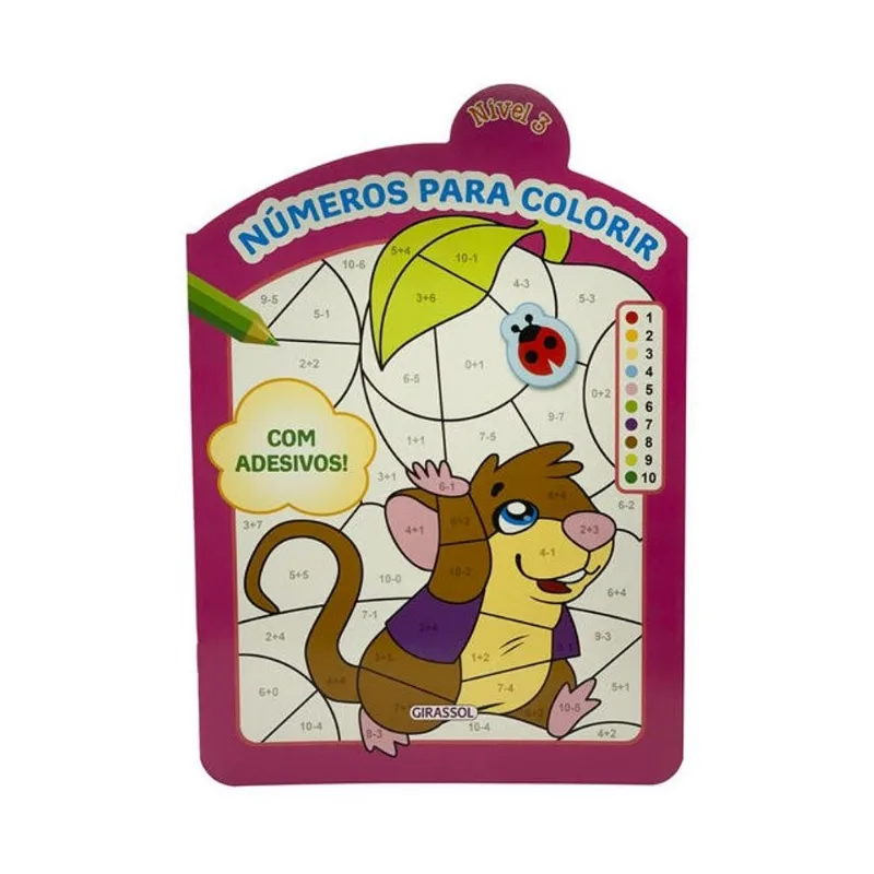 NÚMEROS PARA COLORIR - NÍVEL 3 - COM ADESIVOS!