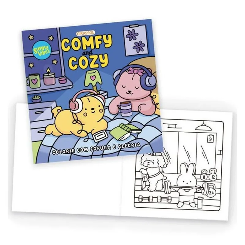 SUNNY VIBES: COMFY AND COZY - COLORIR COM FOFURA E ALEGRIA - LIVRO DE COLORIR