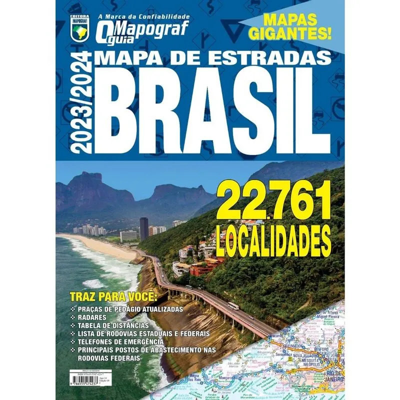 Livro - Guia Mapograf Mapa de Estradas Brasil 2023/2024 - Gigante