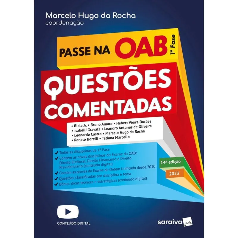 Livro - Passe Na Oab - 1ª Fase - Questões Comentadas - 14ª edição 2023
