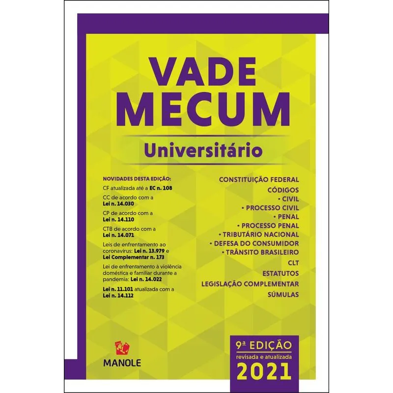 VADE MECUM UNIVERSITáRIO - 9A ED. 2021