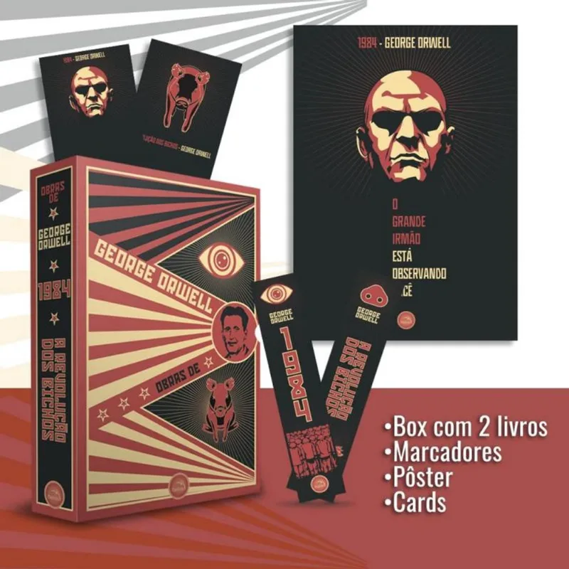 Box Obras De George Orwell 1984 + Pôster + Marcadores + Cards