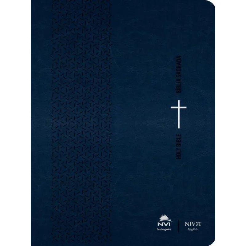 BÍBLIA NVI PORTUGUÊS/INGLÊS - CAPA LUXO - AZUL