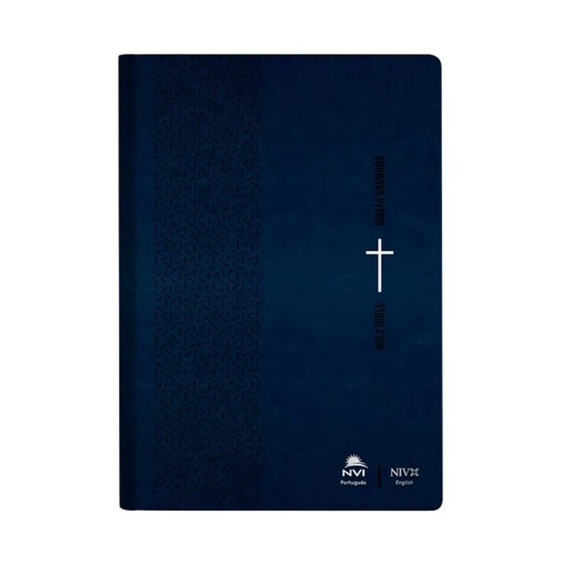 BÍBLIA NVI PORTUGUÊS/INGLÊS - CAPA LUXO - AZUL