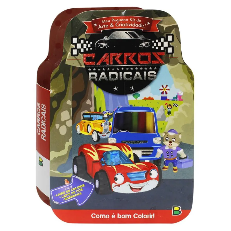 Livro - Meu Pequeno Kit de Arte & Criatividade! Carros Radicais