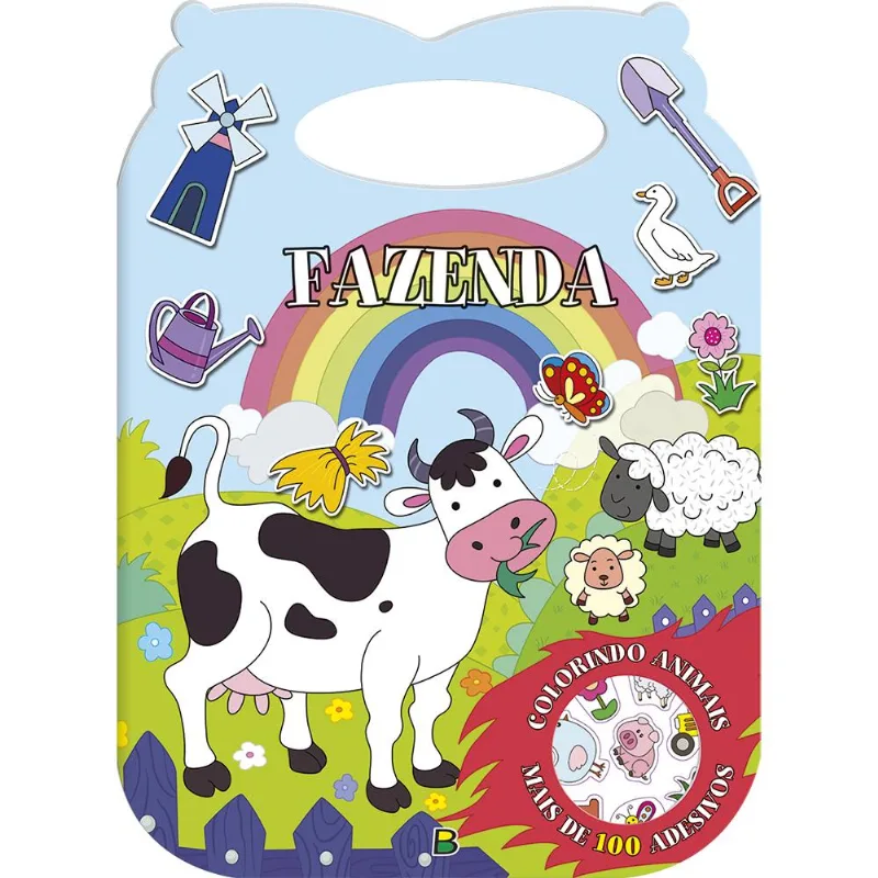 Colorindo animais - Um livro com alça: Fazenda