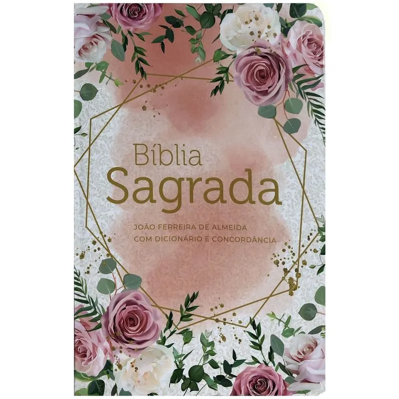 Bíblia RC Letra Gigante Rosa Floral Geográfica