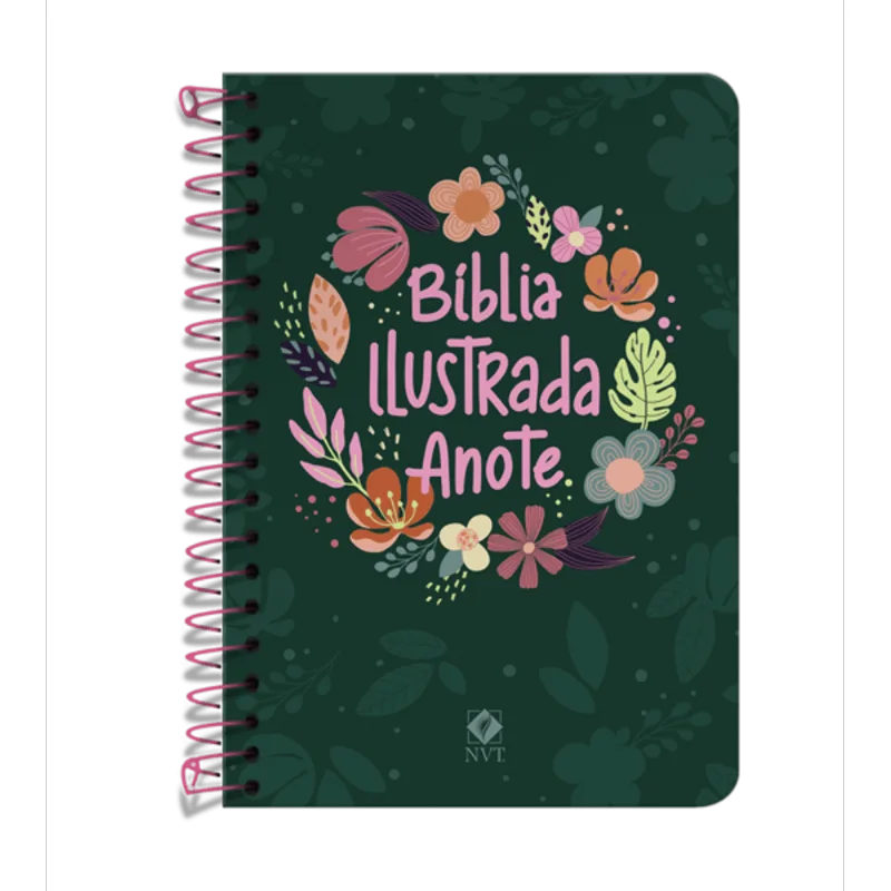 BÍBLIA ILUSTRADA ANOTE NVT ESPIRAL - CORES E FLORES