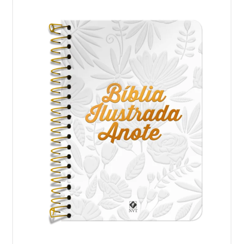 BÍBLIA ILUSTRADA ANOTE NVT ESPIRAL - TELA BRANCA