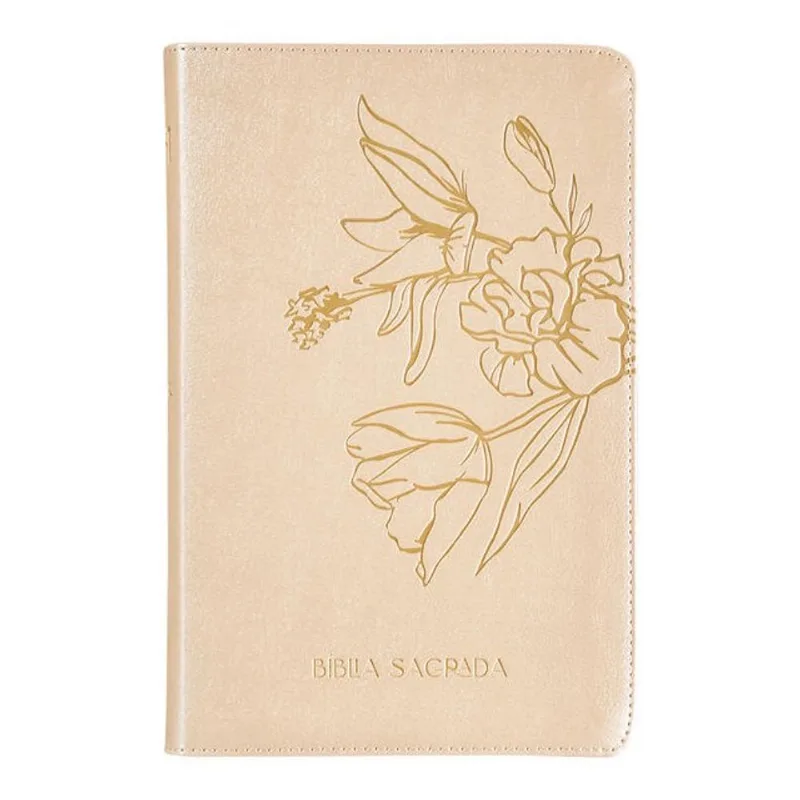 THE PURPOSE BOOK: BÍBLIA SAGRADA, A21, CAPA LUXO BEGE, FLORES