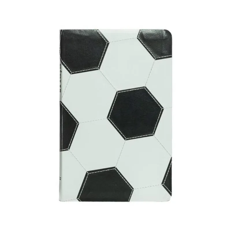 BÍBLIA NVI SLIM, CAPA LUXO PRETO E BRANCO, FUTEBOL