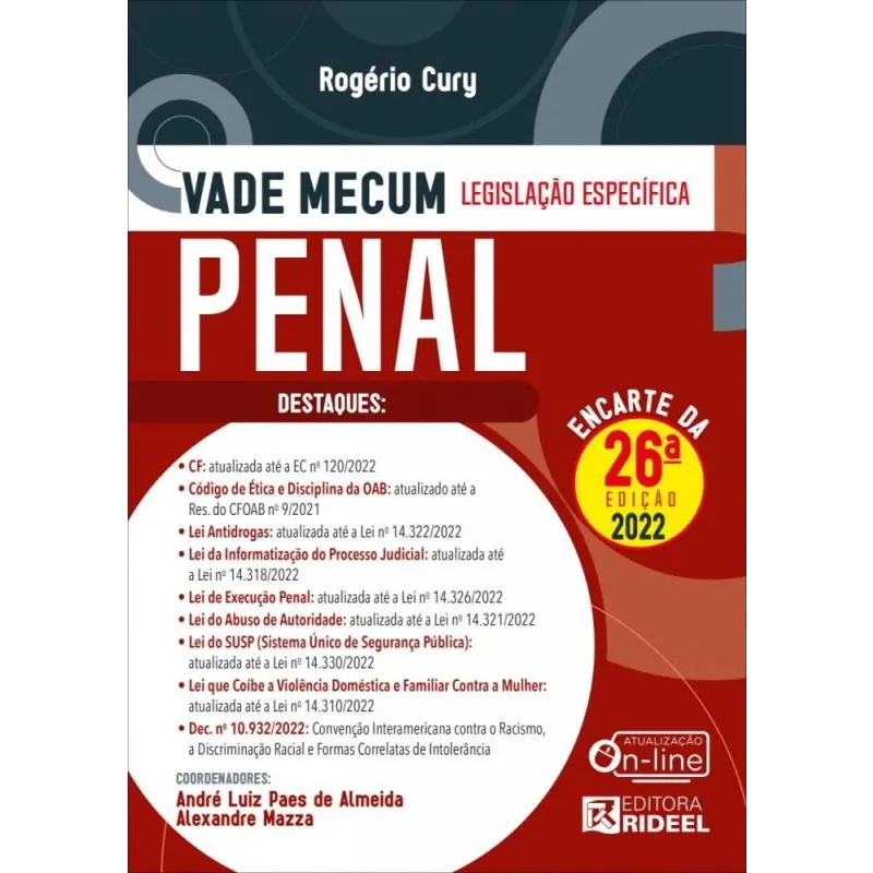 Encarte de Atualizações - Vade Mecum Penal Legislação Específica 26ª Edição