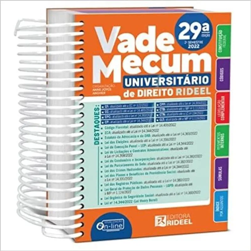 Vade Mecum Universitário De Direito Rideel - 29ªed/2022 (espiral)
