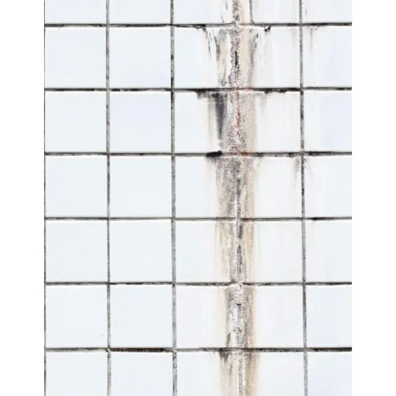 Palavras sujas sobre azulejos brancos