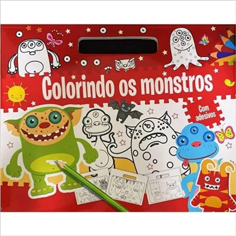 Colorindo Os Monstros - Prancheta De Colorir E Adesivos