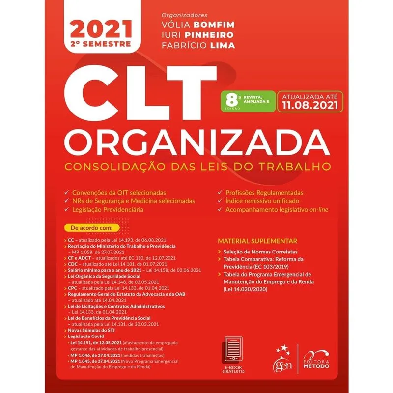 Livro - Clt Organizada-consolidacao das Leis de Trabalho Livro - CLT organizada - Consolidação das Leis de Trabalho