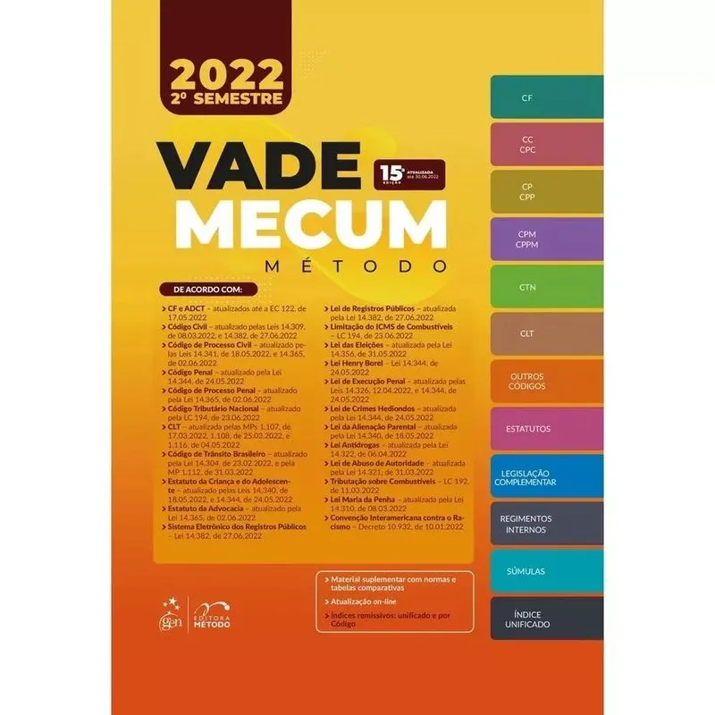 Livro - Vade Mecum Método 2022 - 2º Semestre