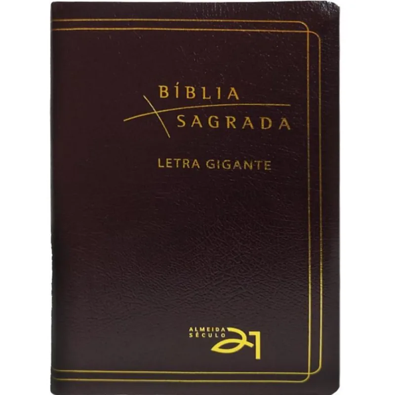 BÍBLIA A21 LETRA GIGANTE LUXO - COURO BONDED BORDÔ