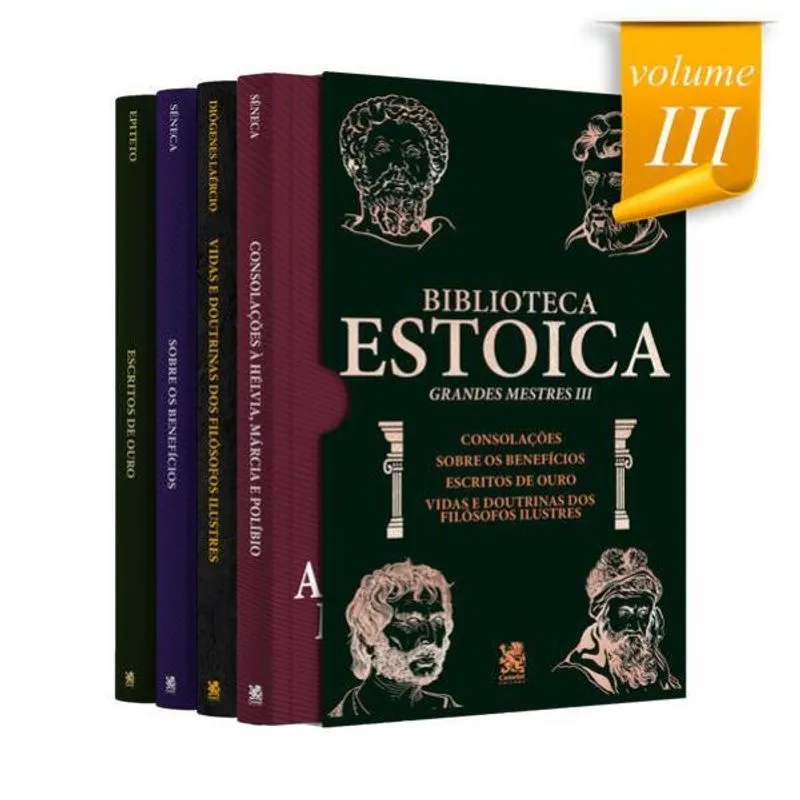 BIBLIOTECA ESTOICA: GRANDES MESTRES VOLUME III - BOX COM 4 LIVROS