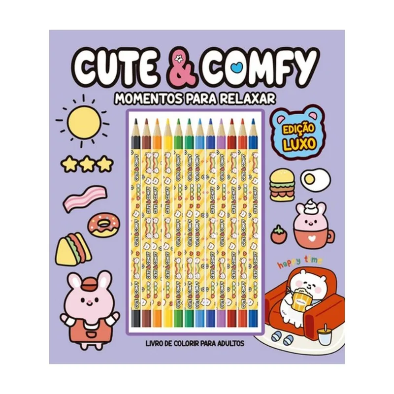 CUTE & COMFY MOMENTOS PARA RELAXAR - EDIÇÃO DE LUXO - 12 LÁPIS DE COR
