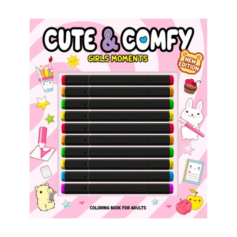 CUTE & COMFY NEW EDITION - GIRLS MOMENTS - LIVRO DE COLORIR ADULTO