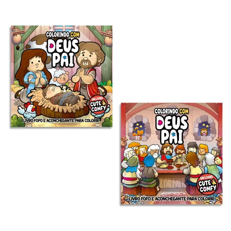 Combo Cute E Comfy Colorindo Com Deus Pai Edição 01 - Kit Com 2 Livros