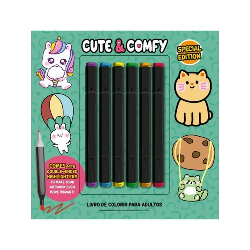 CUTE & COMFY COLORING BOOK FOR ADULTS - SPECIAL EDITION - LIVRO DE COLORIR ADULTO