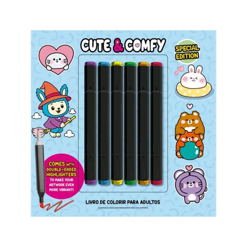 CUTE & COMFY COLORING BOOK FOR ADULTS - SPECIAL EDITION - LIVRO DE COLORIR ADULTO