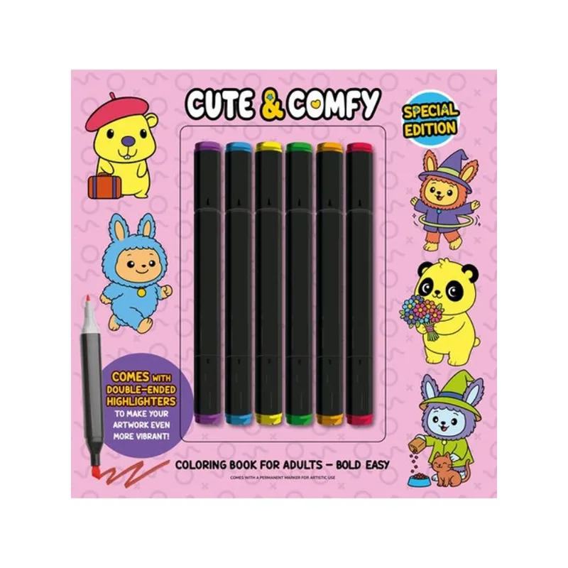 CUTE & COMFY COLORING BOOK FOR ADULTS - SPECIAL EDITION - LIVRO DE COLORIR ADULTO