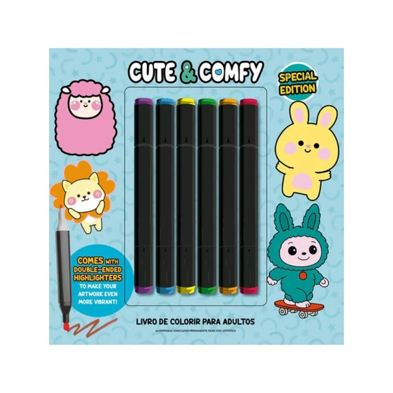CUTE & COMFY COLORING BOOK FOR ADULTS - SPECIAL EDITION - LIVRO DE COLORIR ADULTO
