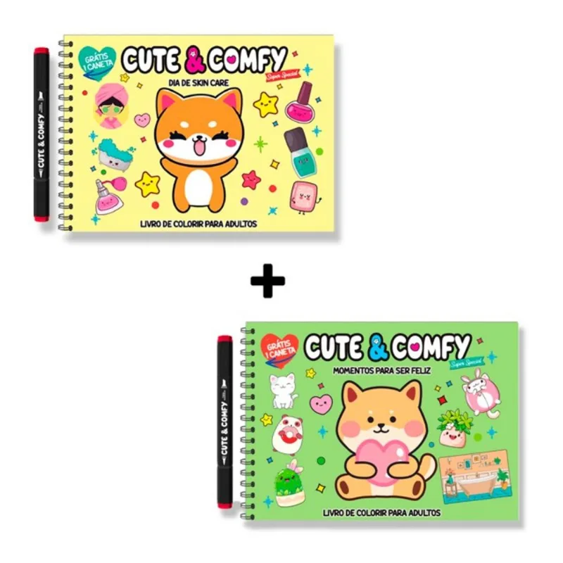 COMBO CUTE E COMFY SUPER SPECIAL - KIT COM 02 LIVROS DE COLORIR