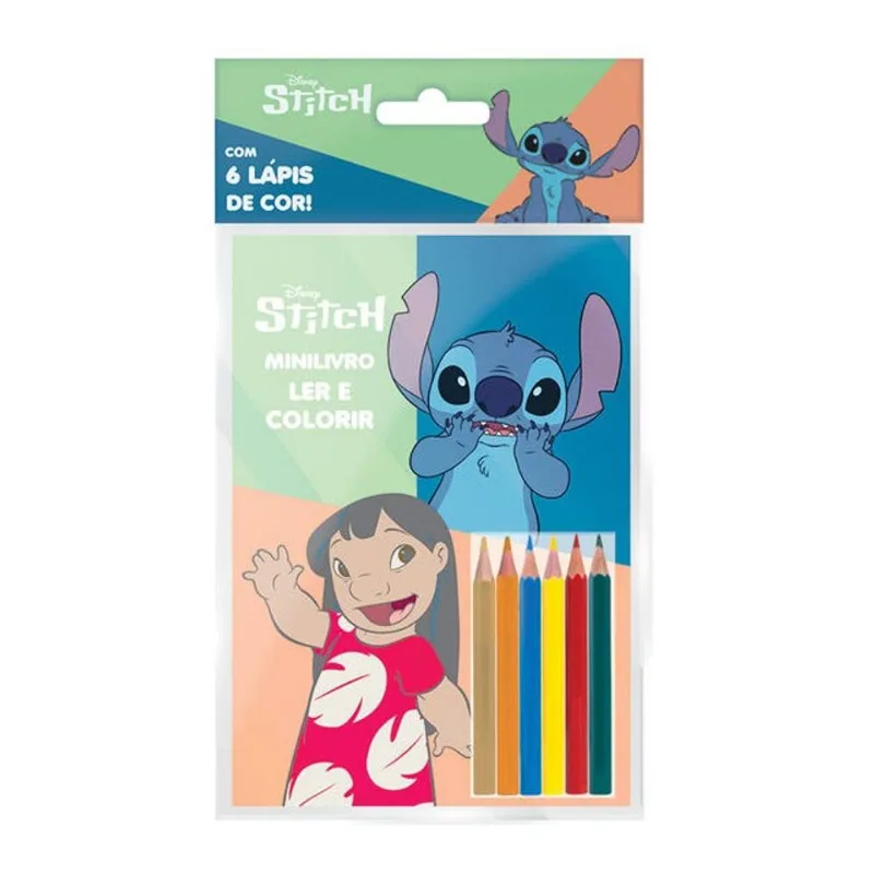 SOLAPA POP MINILIVRO LER E COLORIR COM LÁPIS - STITCH
